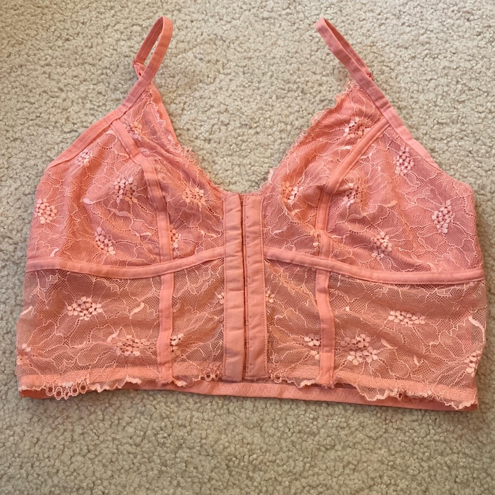 Mesh pink corset bralette top